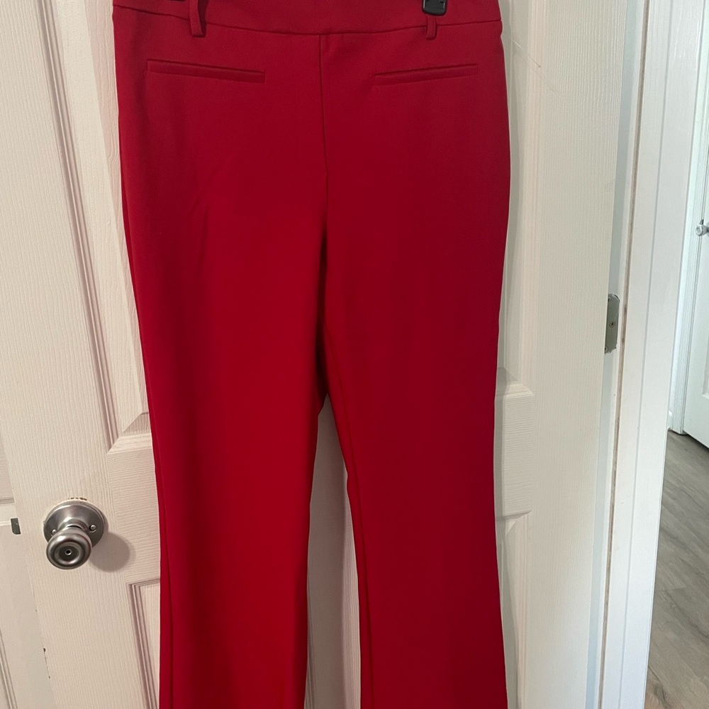 Rachel Zoe Vibrant Red Straight Leg Pants